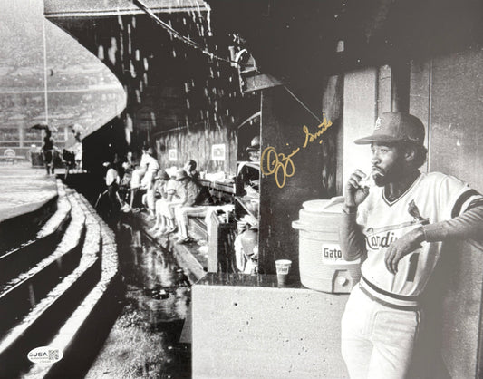 Ozzie Smith HOF Signed/Auto 11x14 B/W Photo St. Louis Cardinals JSA 215527