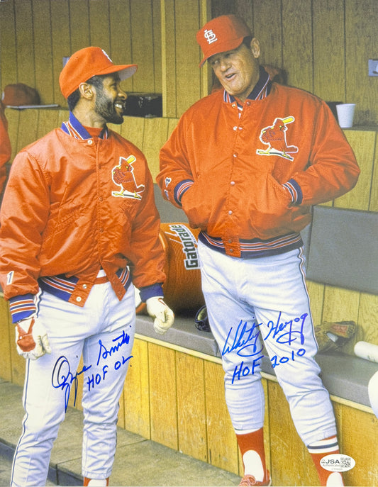 Ozzie Smith/Whitey Herzog Signed/Insc 11x14 Photo St. Louis Cardinals JSA 215529