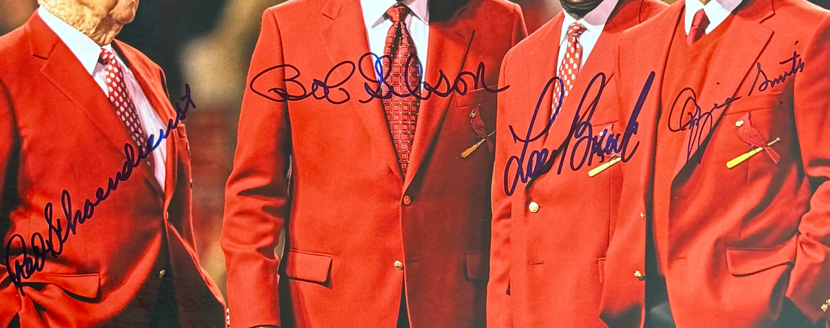 Schoendienst/Gibson/Brock/Smith Signed/Auto 11x14 Photo Cardinals JSA 215531