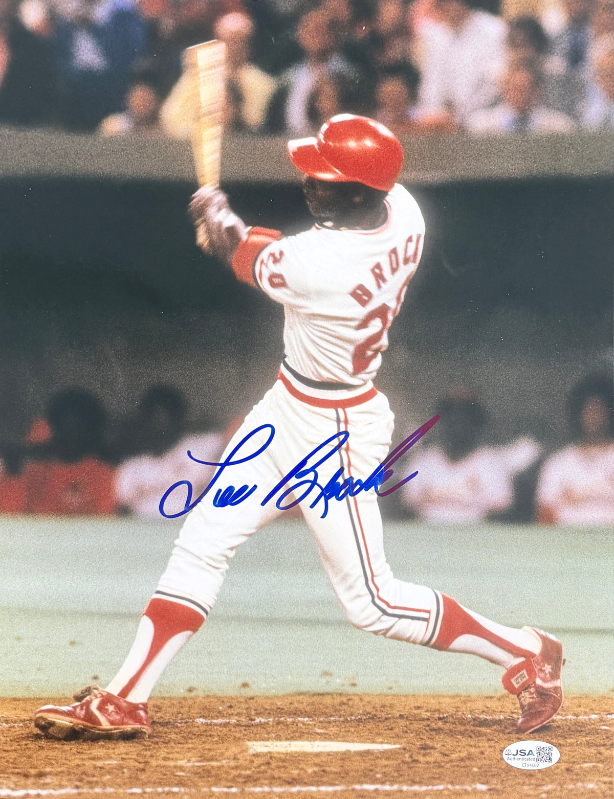 Lou Brock HOF Signed/Autographed 11x14 Photo St. Louis Cardinals JSA 215533