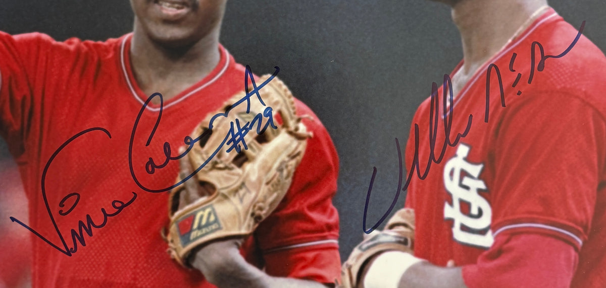 Willie McGee/Vince Coleman Dual-Signed/Auto 11x14 Photo Cardinals JSA 215535