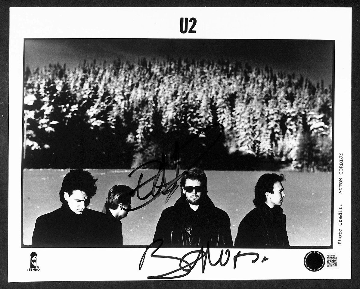 Bono & The Edge Signed/Autographed 8x10 Photo U2 BAS 214427
