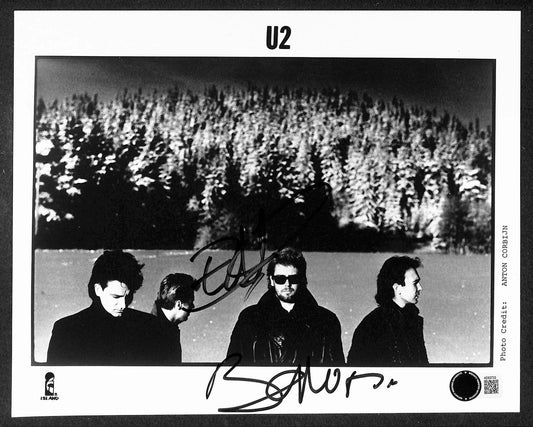 Bono & The Edge Signed/Autographed 8x10 Photo U2 BAS 214427