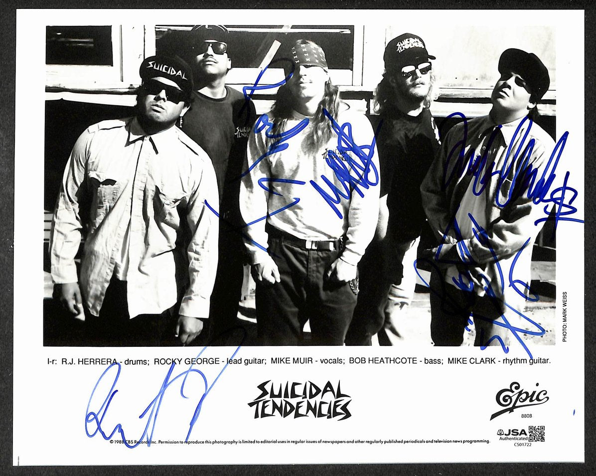 Suicidal Tendencies Signed/Autographed by 5 8x10 Photo Band Promo JSA 214430