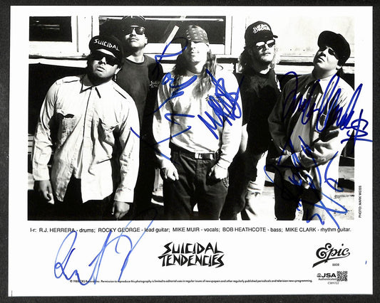 Suicidal Tendencies Signed/Autographed by 5 8x10 Photo Band Promo JSA 214430
