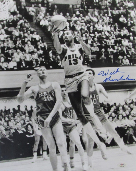 Wilt Chamberlain HOF Signed/Autographed 16x20 Photo 76ers PSA LOA 215358