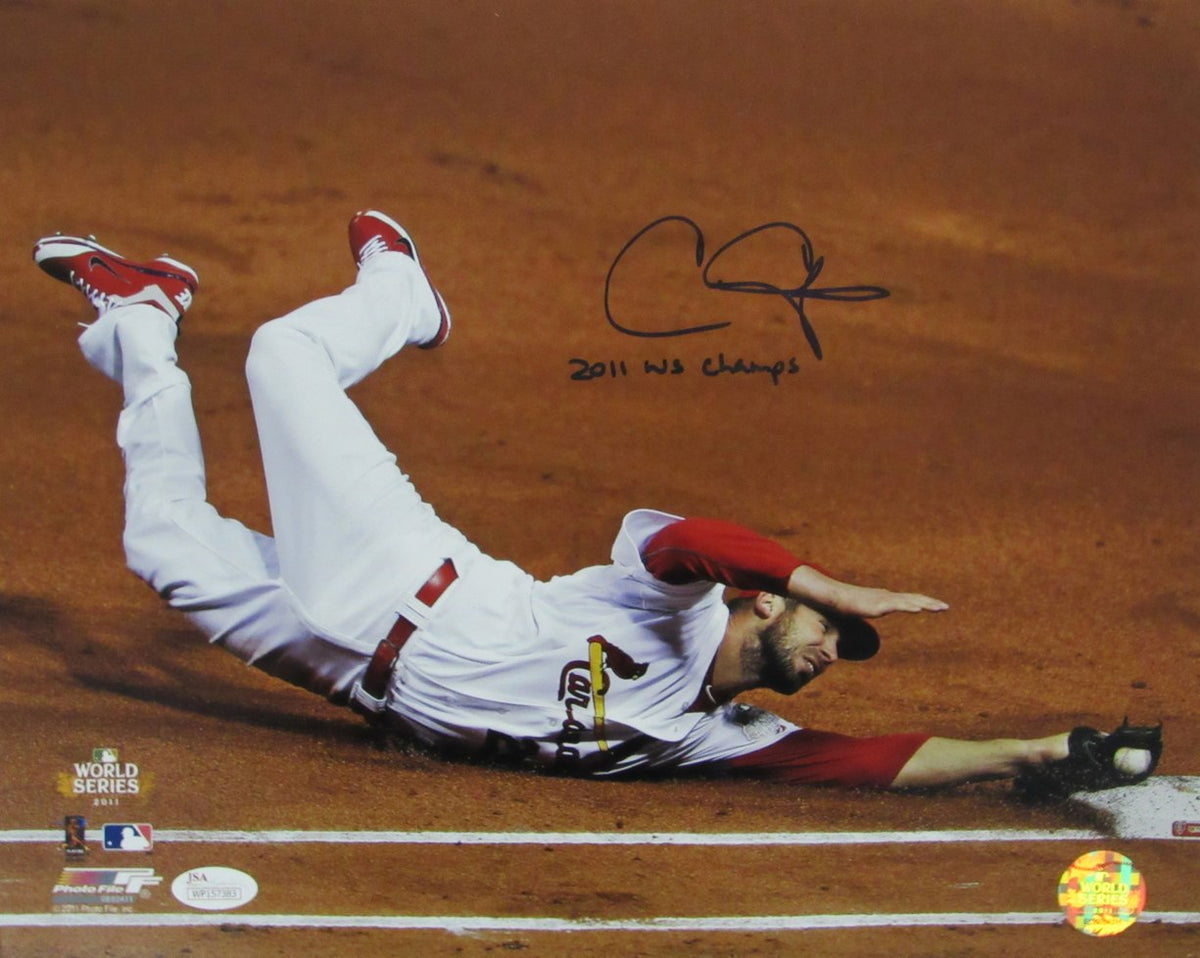 Chris Carpenter Signed/Inscribed 11x14 WS Photo 2011 Cardinals JSA 215363