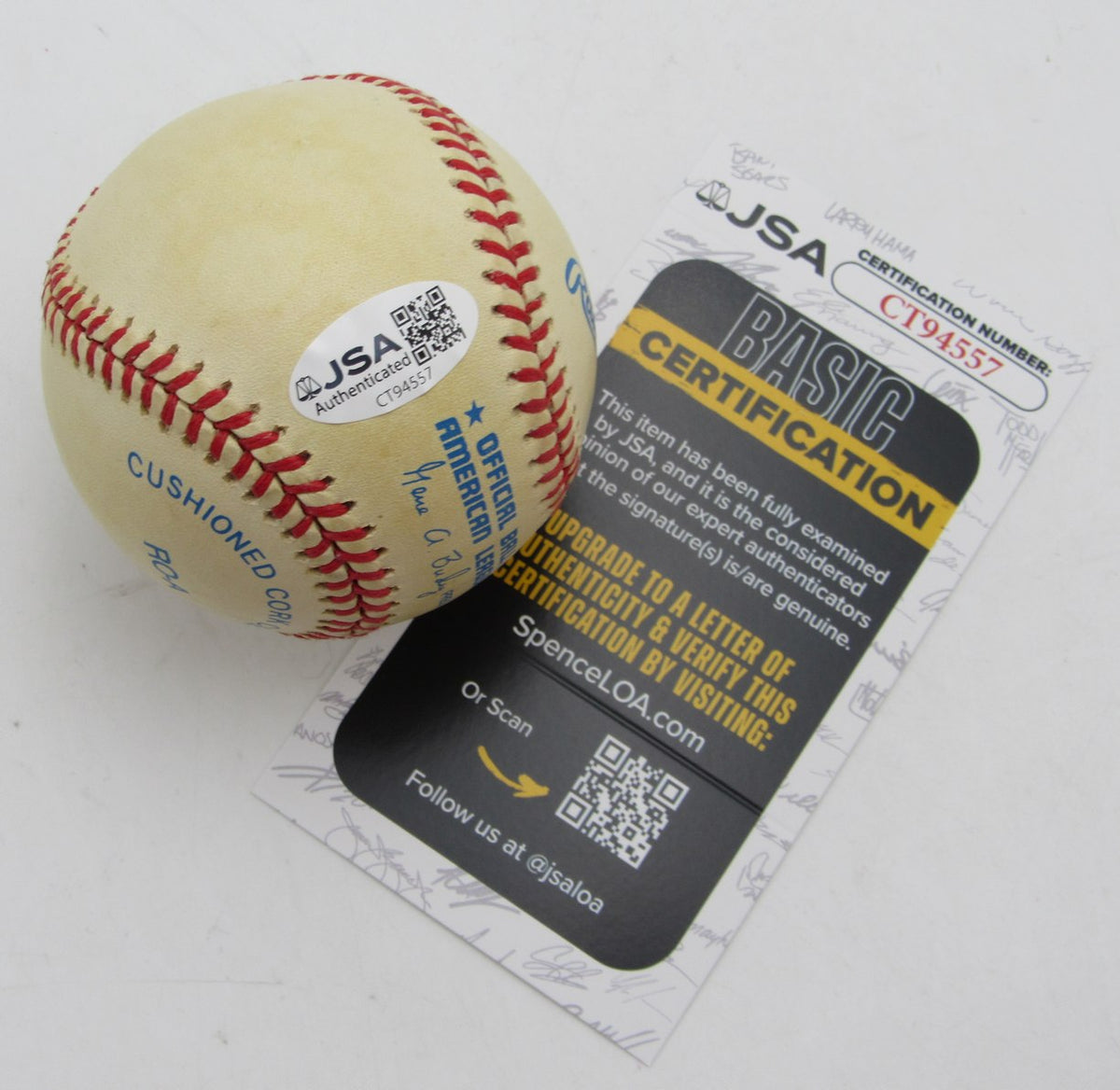 David Wells Signed/Autographed OALB Baseball Yankees JSA 215395