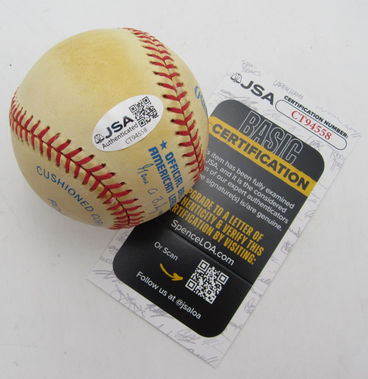 David Wells Signed/Autographed OALB Baseball Yankees JSA 215396