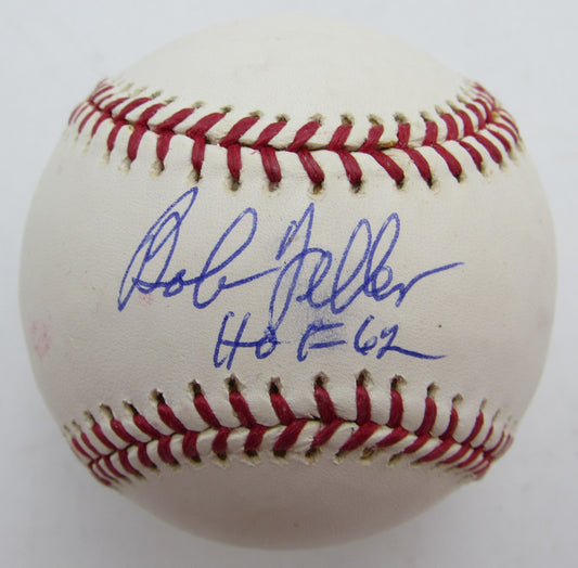 Bob Feller Signed/Autographed w/ HOF 62 Insc OMLB Baseball Indians JSA 215398