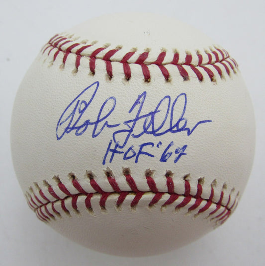 Bob Feller Signed/Autographed w/ HOF 62 Insc OMLB Baseball Indians JSA 215399