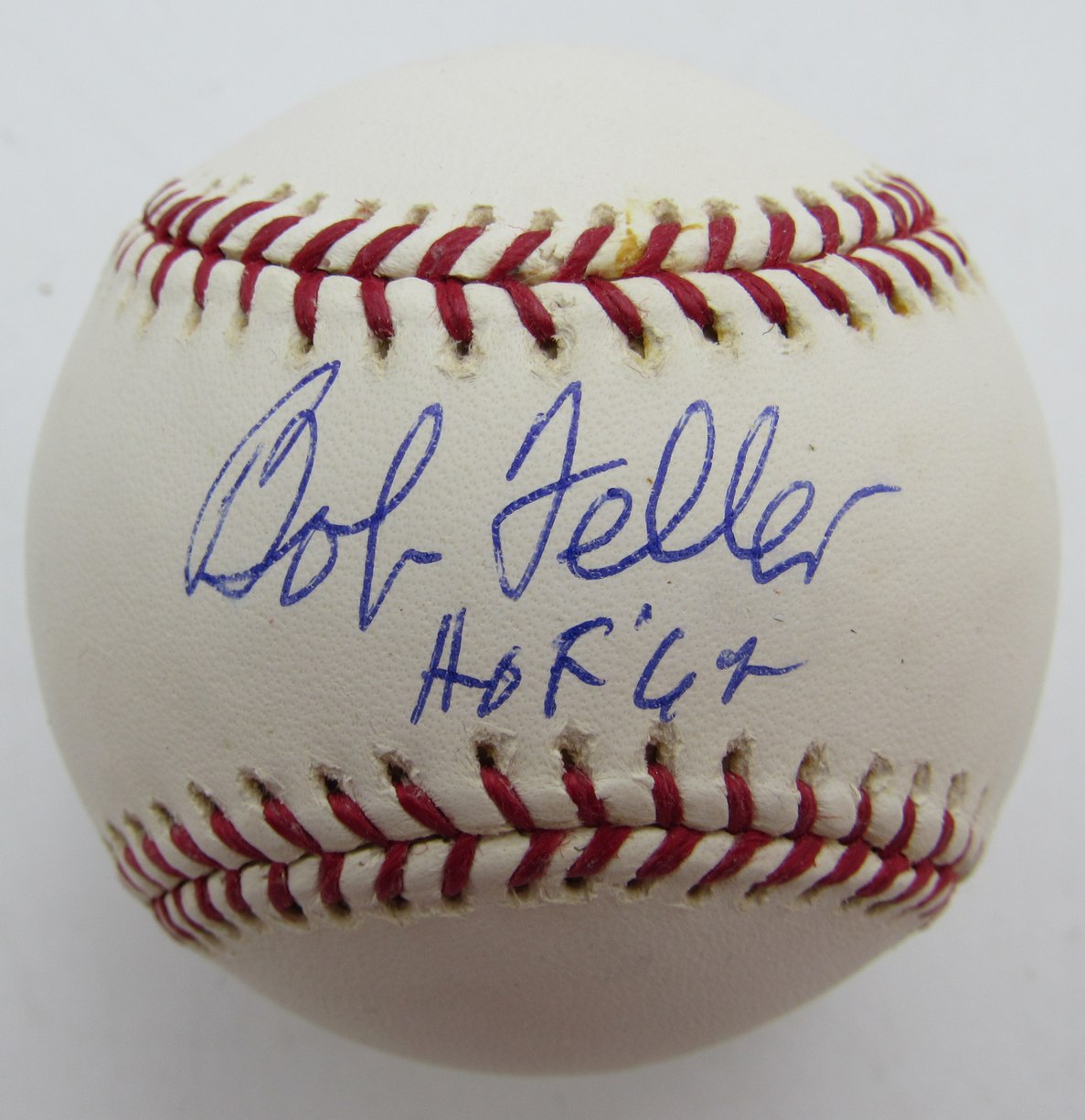 Bob Feller Signed/Autographed w/ HOF 62 Insc OMLB Baseball Indians JSA 215400