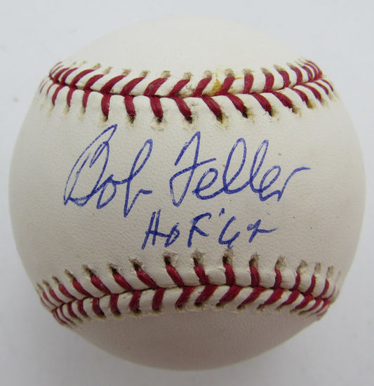 Bob Feller Signed/Autographed w/ HOF 62 Insc OMLB Baseball Indians JSA 215400