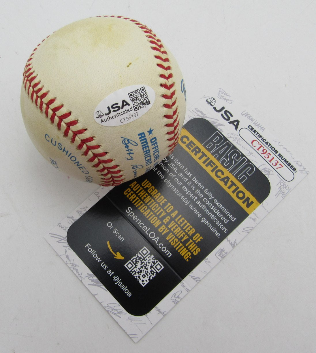 Eddie Mathews HOF Signed/Autographed OALB Baseball Braves JSA 215401