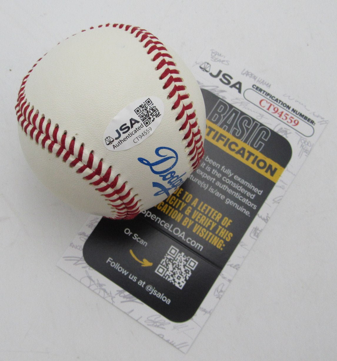 Mike Piazza HOF Signed/Autographed Dodgers Logo Baseball Dodgers JSA 215408