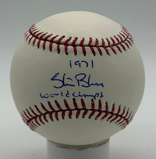 Steve Blass Signed/Autographed w/ 71 WC Insc OMLB Baseball Pirates JSA 215583