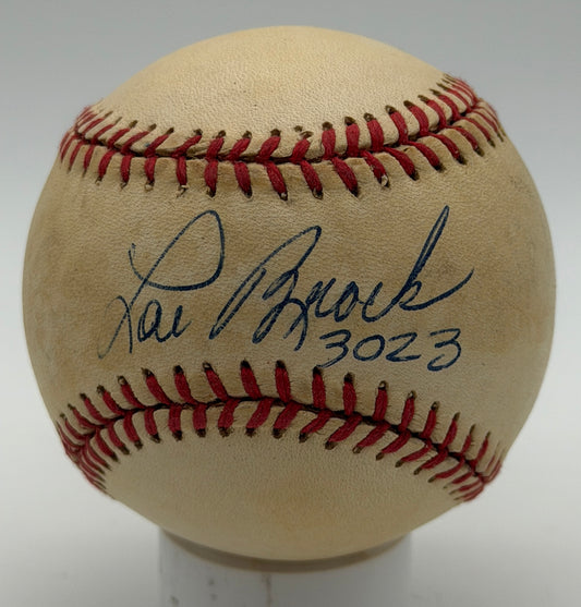 Lou Brock HOF Signed/Autographed w/ 3023 Insc ONLB Baseball Cardinals JSA 215598