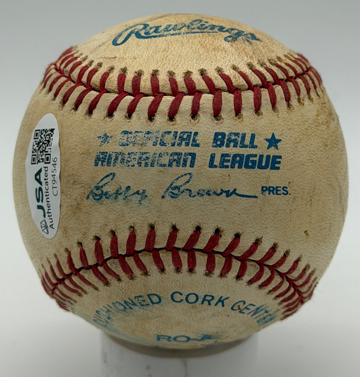 Jim Abbott Signed/Autographed OALB Baseball Angels JSA 215599
