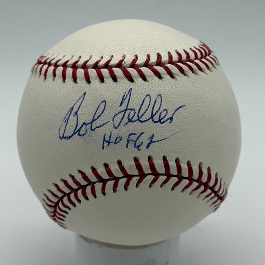 Bob Feller Signed/Autographed w/ HOF 62 Insc OMLB Baseball Indians JSA 215606