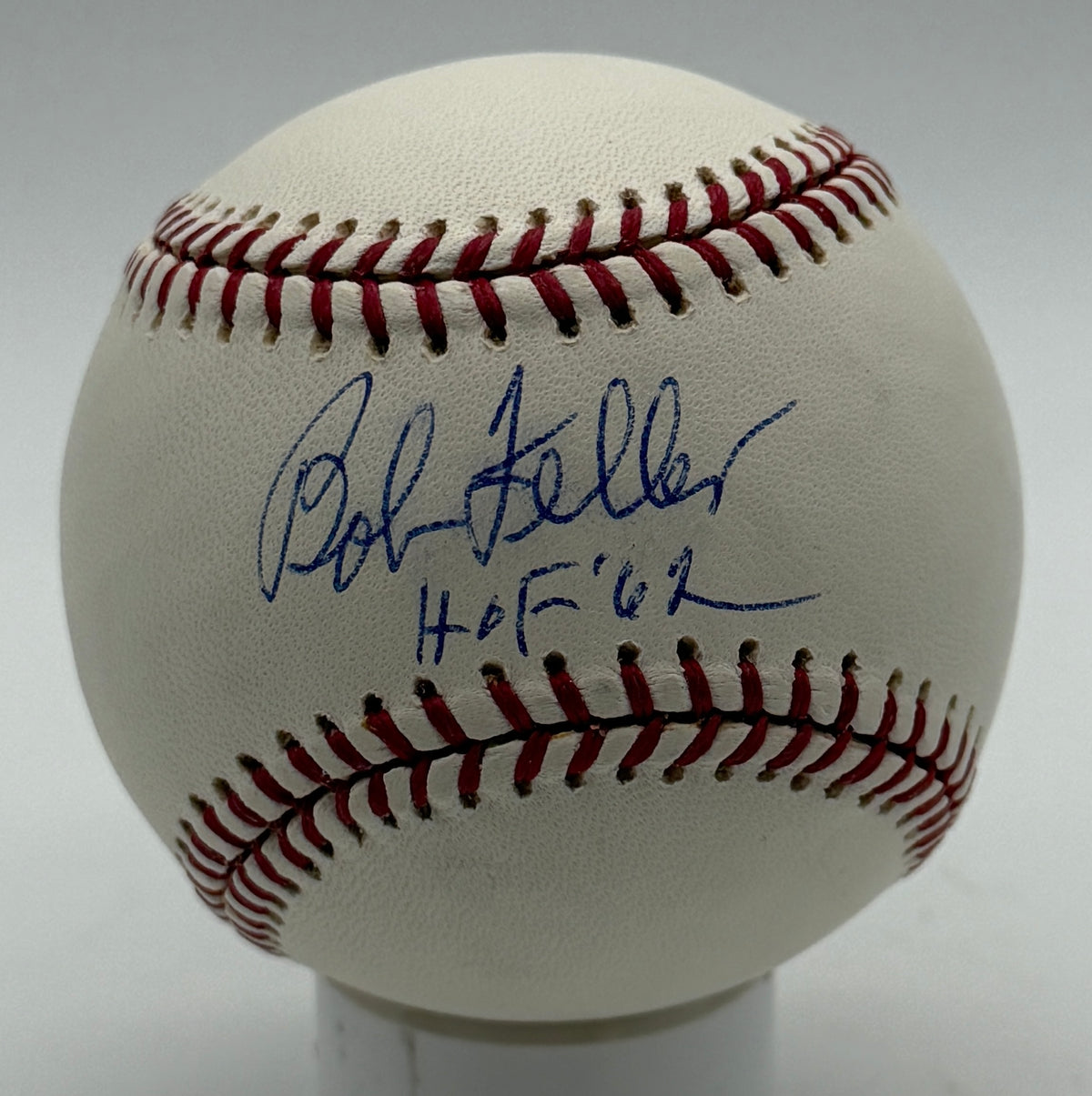 Bob Feller Signed/Autographed w/ HOF 62 Insc OMLB Baseball Indians JSA 215609