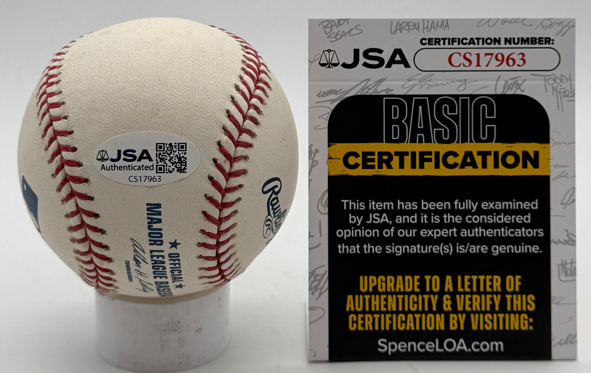 Tom Glavine HOF Signed/Autographed OMLB Baseball Braves JSA 215623