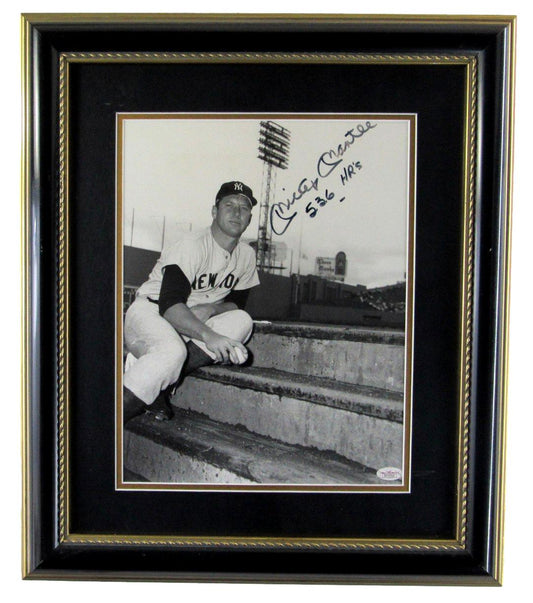 Mickey Mantle Yankees HOF Signed/Inscribed 536 HRs Framed 11x14 Photo JSA LOA