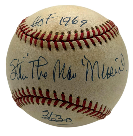 Stan Musial HOF Signed w/ Multiple Insc ONLB Baseball Cardinals JSA 215655