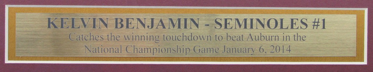 Kelvin Benjamin Florida State Signed/Autographed 16x20 Photo Framed JSA 215381