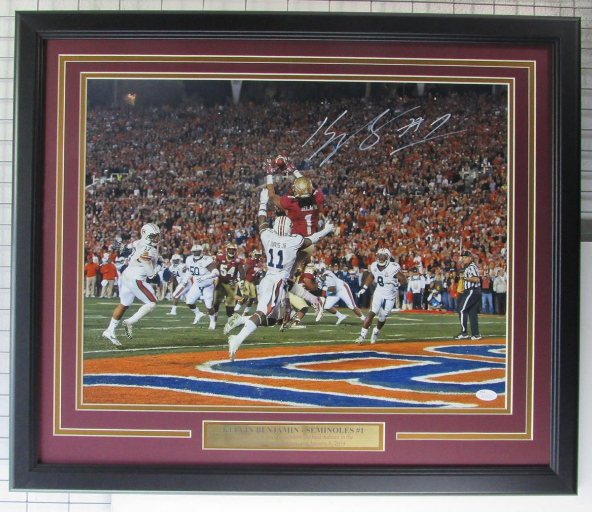 Kelvin Benjamin Florida State Signed/Autographed 16x20 Photo Framed JSA 215381