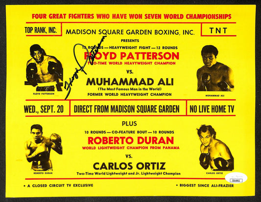 Floyd Patterson Signed/Autographed Color 9/20/72 Boxing Advertisement JSA 210517