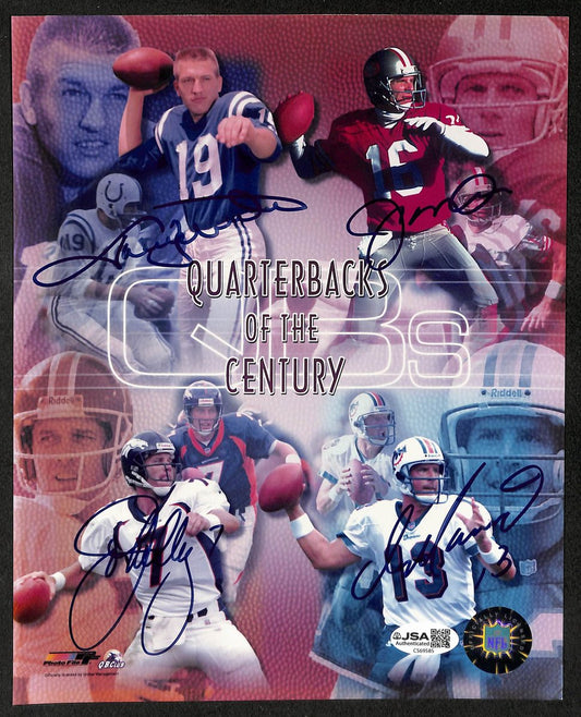Quarterbacks of the Century Signed/Auto by (4) 8x10 Photo Collage JSA XHC149