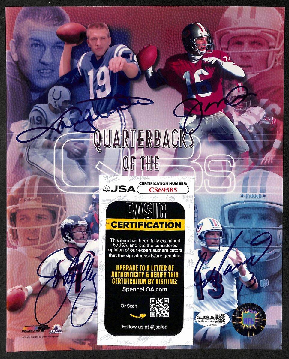 Quarterbacks of the Century Signed/Auto by (4) 8x10 Photo Collage JSA XHC149