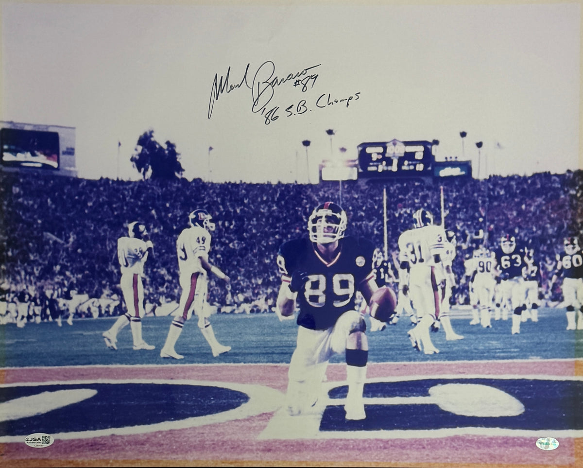 Mark Bavaro Signed/Inscr "86 SB Champs" 16x20 Photo New York Giants JSA XHC151