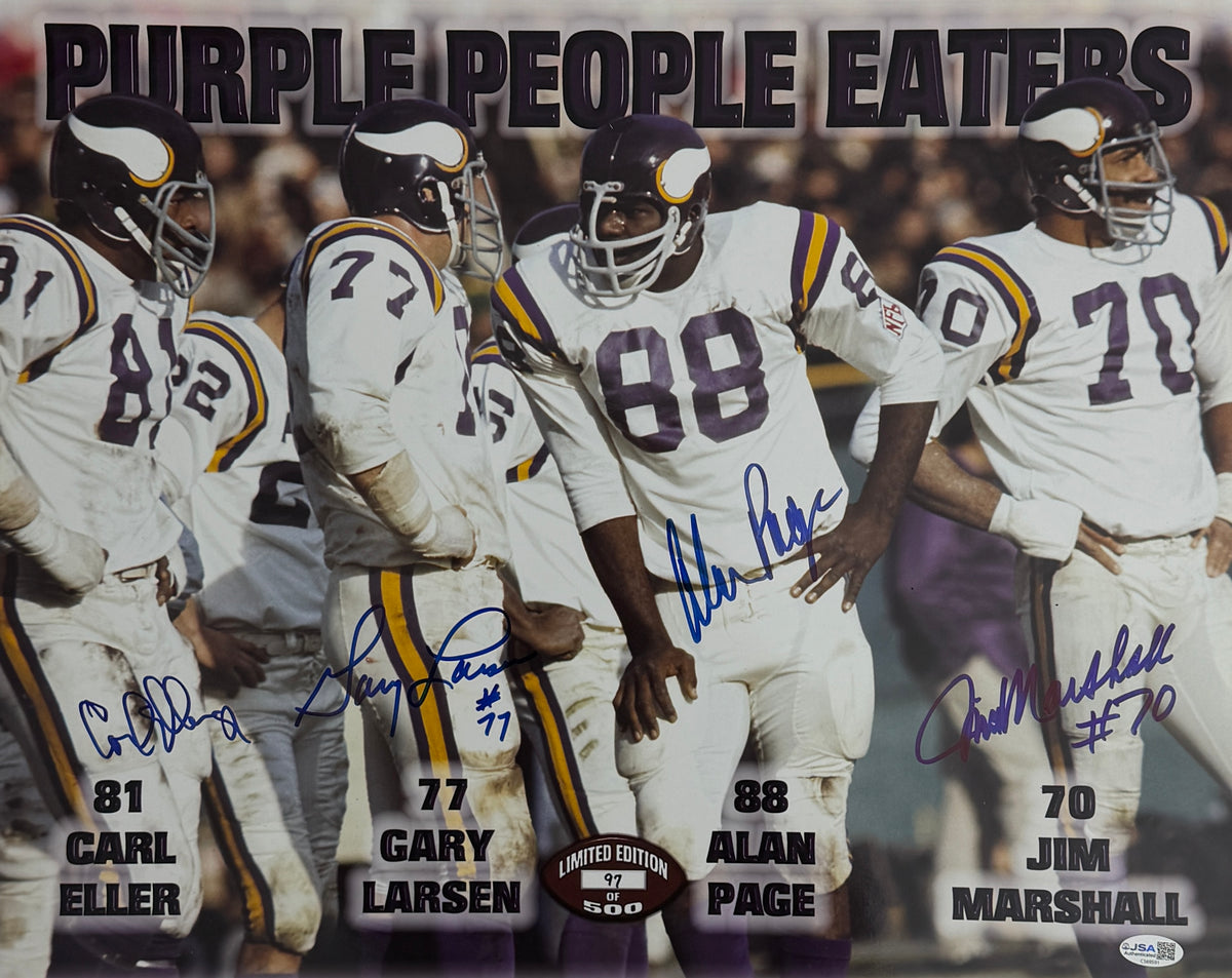 Purple People Eaters Signed/Autographed by (4) 16x20 Photo Vikings JSA XHC153
