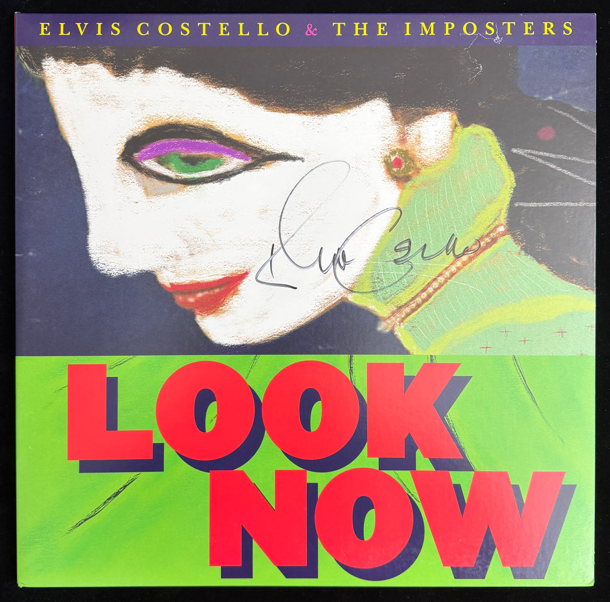 Elvis Costello Signed/Auto The Imposters "Look Now" Album Cover JSA 215543