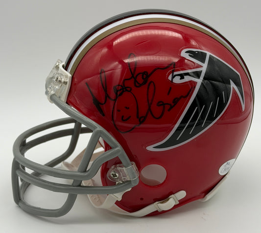 Morten Andersen HOF Signed/Autographed Falcons Mini Football Helmet JSA 215551