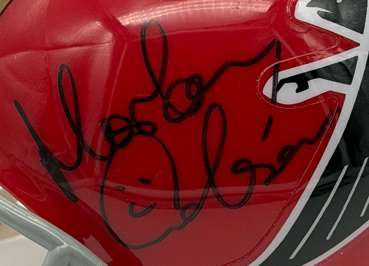 Morten Andersen HOF Signed/Autographed Falcons Mini Football Helmet JSA 215551