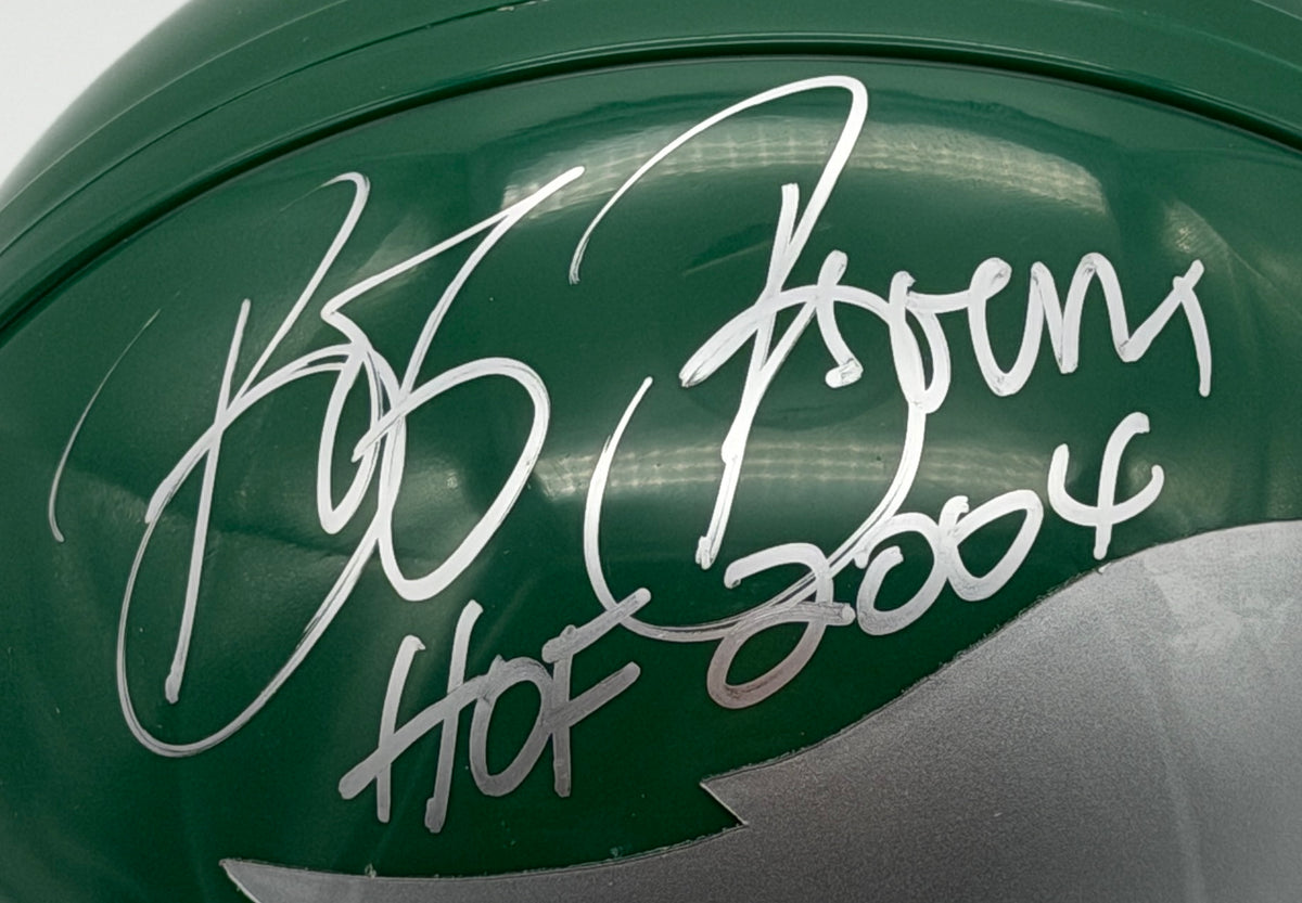 Bob Brown HOF Signed/Inscribed "HOF 2004" Eagles Mini Football Helmet JSA 215552