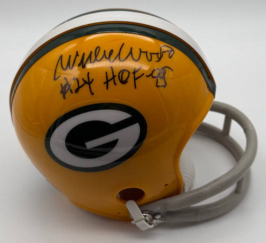 Willie Wood HOF Signed/Inscribed Packers Mini Football Helmet JSA 215553