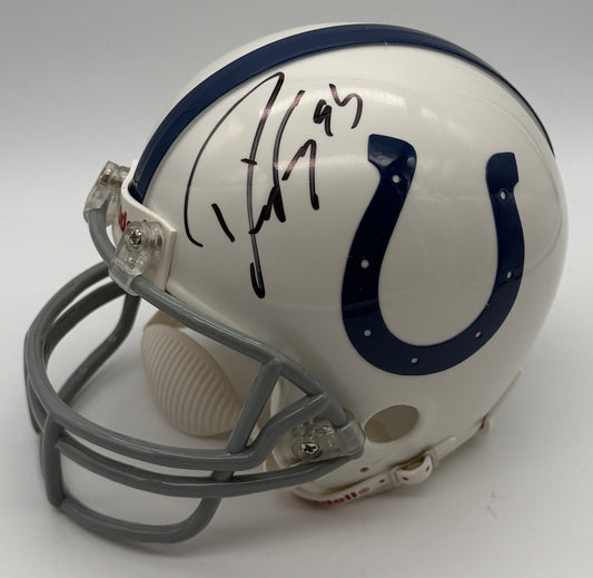 Dwight Freeney HOF Signed/Autographed Colts Mini Football Helmet JSA 215554