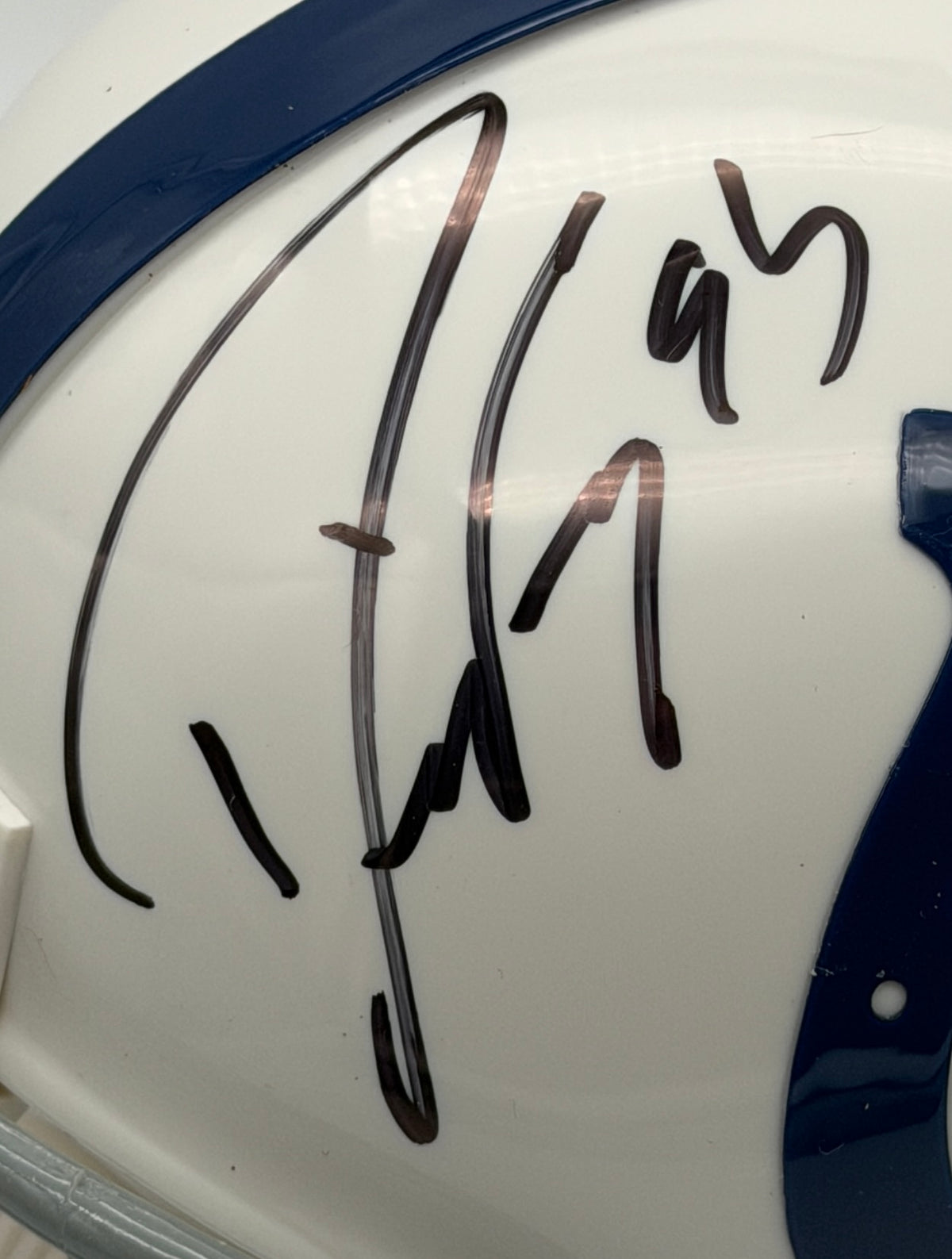 Dwight Freeney HOF Signed/Autographed Colts Mini Football Helmet JSA 215554