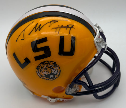 Tyrann Mathieu "Honey Badger" Signed/Auto LSU Mini Football Helmet JSA 215555