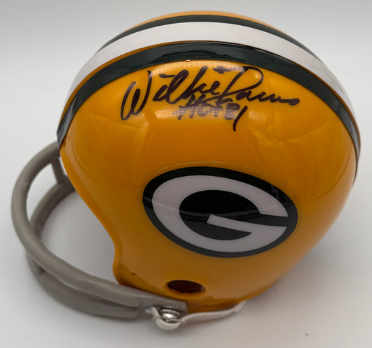 Willie Davis HOF Signed/Inscribed Packers Mini Football Helmet JSA 215563