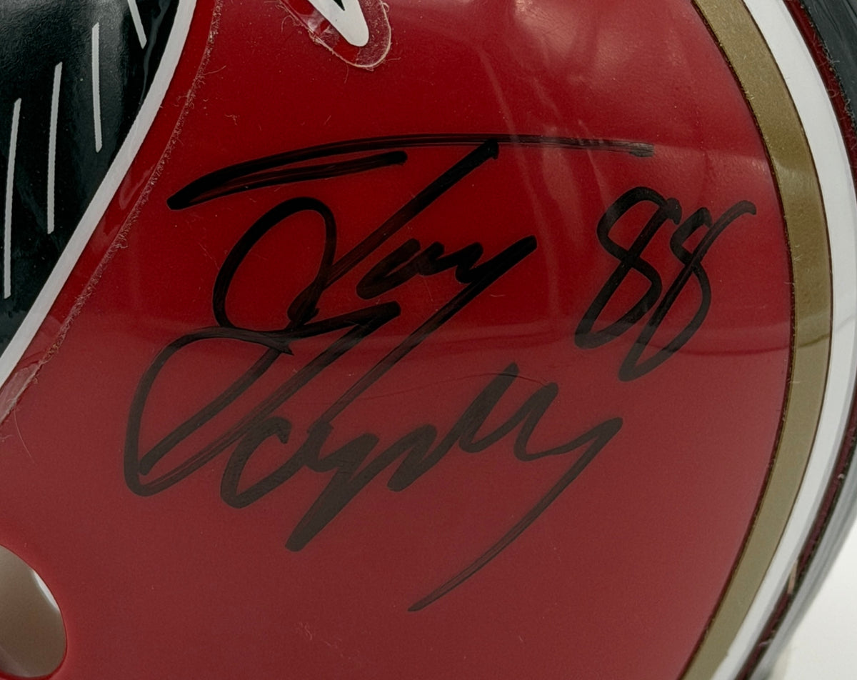 Tony Gonzalez HOF Signed/Autographed Falcons Mini Football Helmet JSA 215545