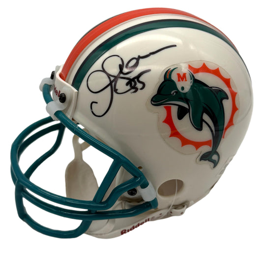 Junior Seau HOF Signed/Autographed Dolphins Mini Football Helmet JSA 215546