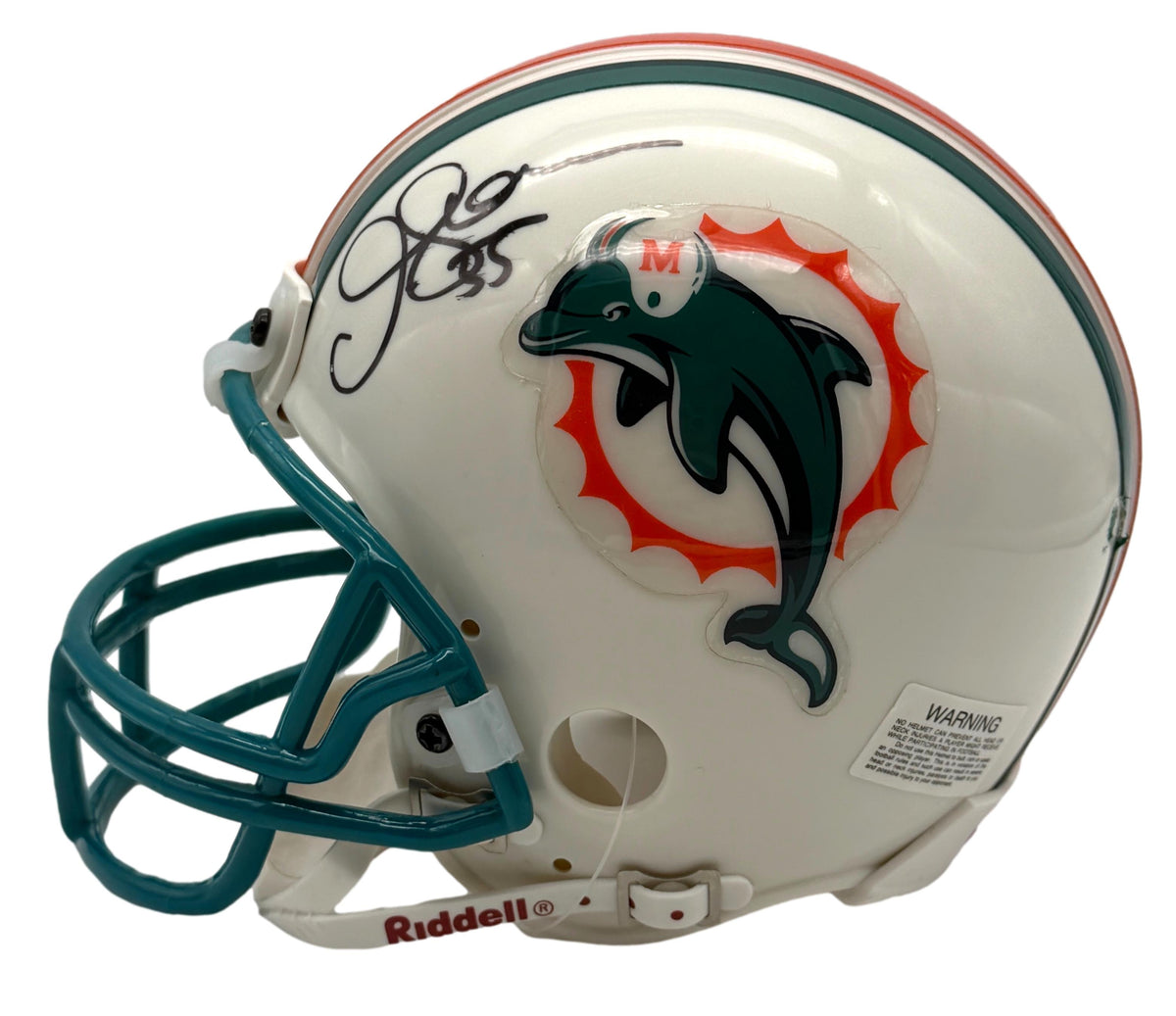 Junior Seau HOF Signed/Autographed Dolphins Mini Football Helmet JSA 215546