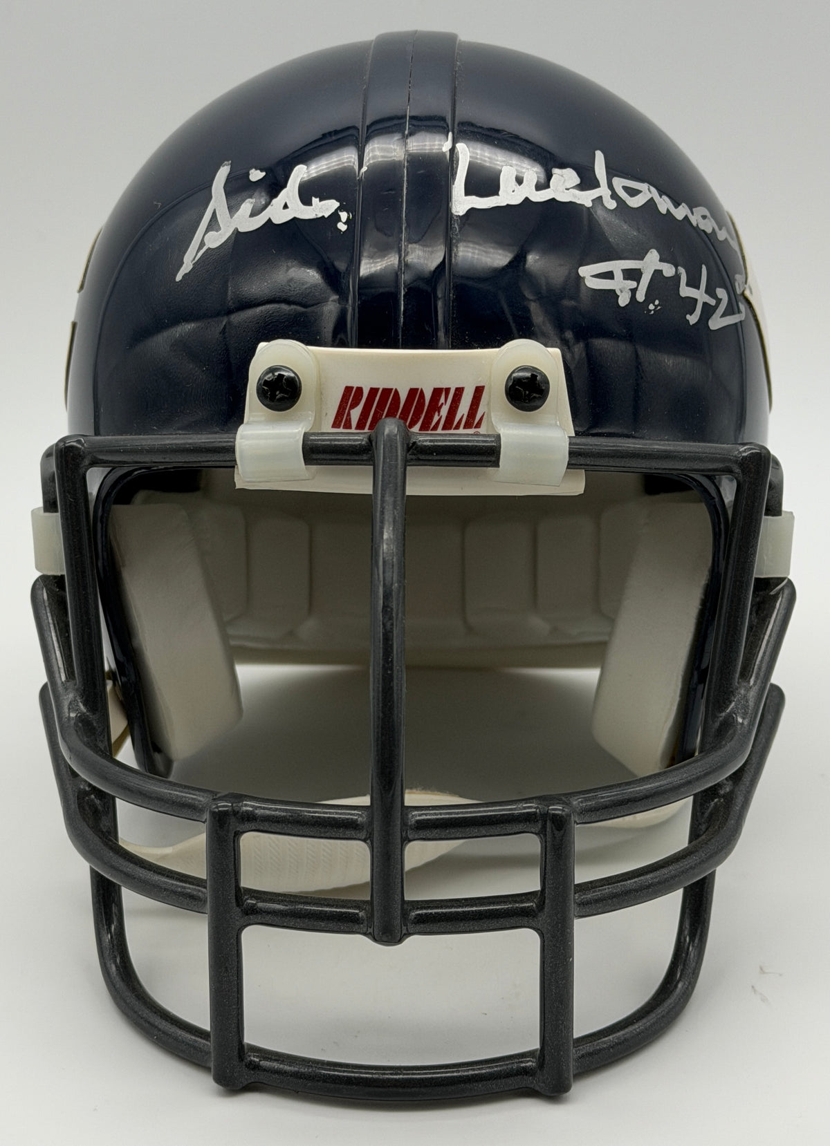 Sid Luckman HOF Signed/Autographed Chicago Bears Mini Football Helmet JSA 215562
