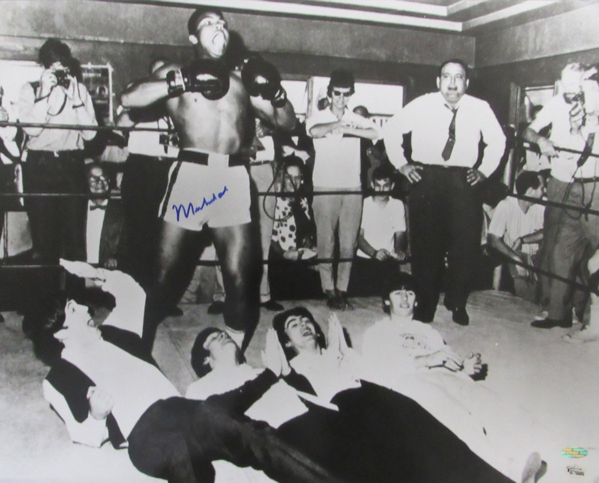Muhammad Ali Signed/Autographed 16x20 Photo with The Beatles UDA 215352