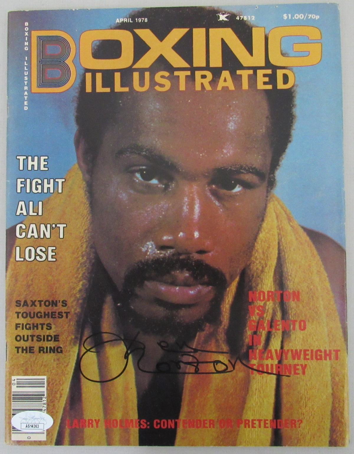 Ken Norton Signed/Autographed April 1978 Boxing Illustrated NO LABEL JSA 186444