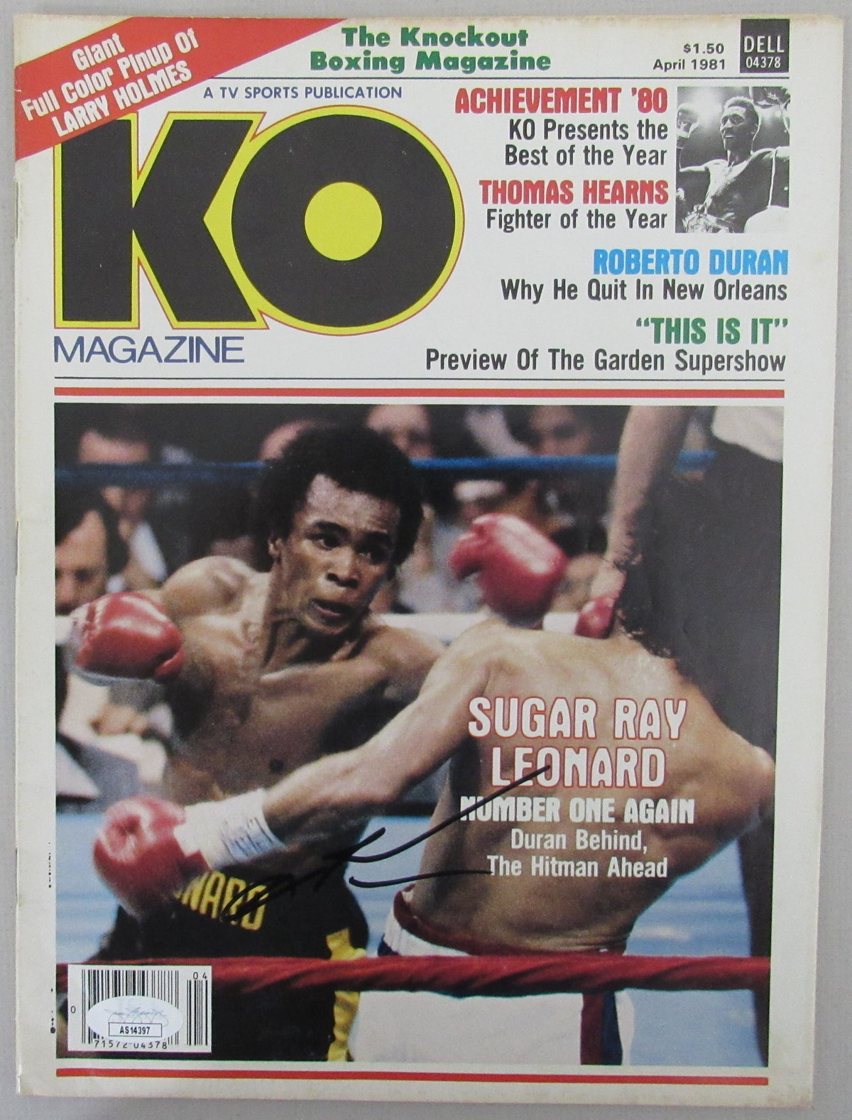 Sugar Ray Leonard Signed/Autographed April 1981 KO Magazine NO LABEL JSA 186424